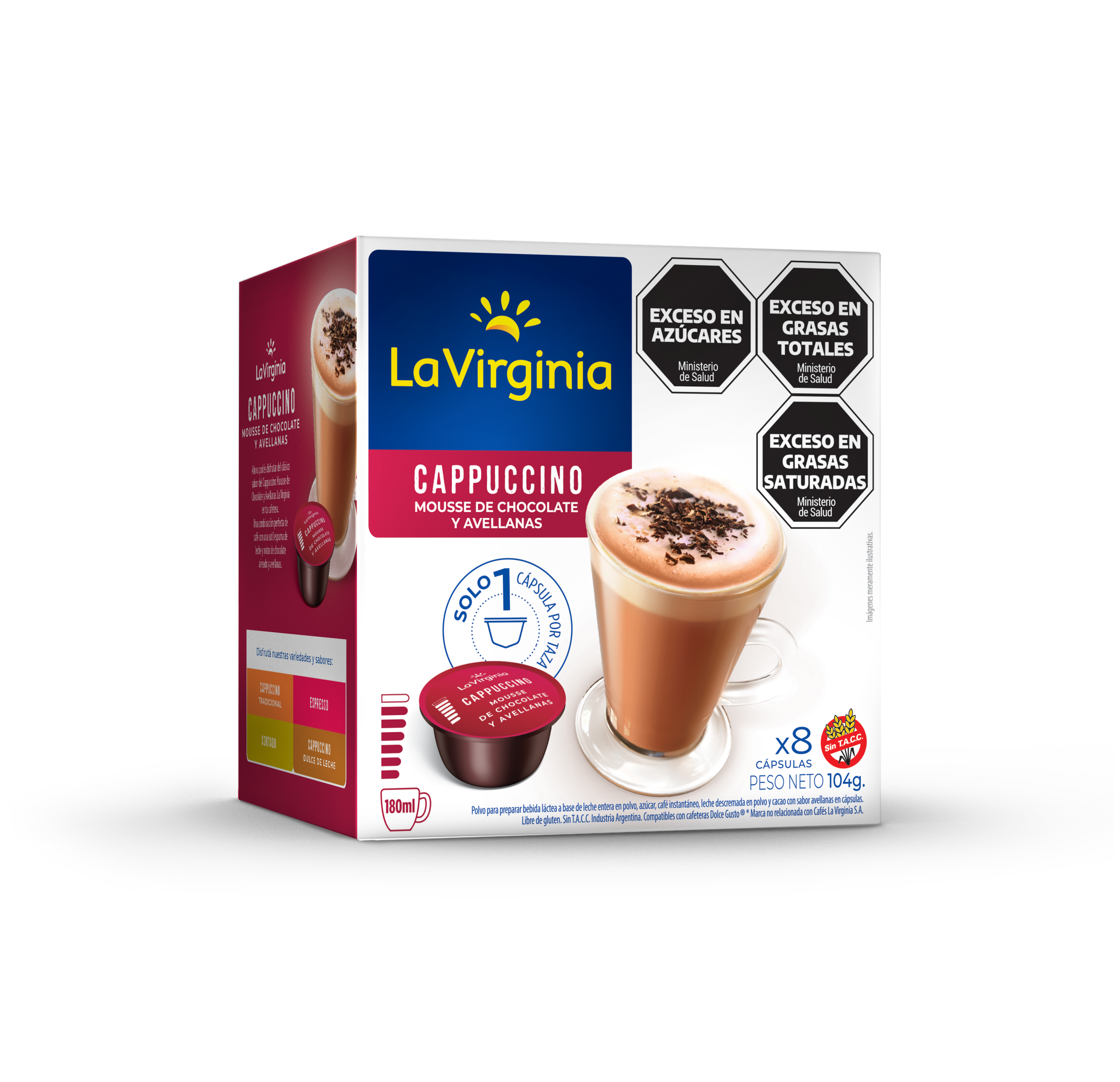 La Virginia – Cápsulas Cappuccino Mousse de Chocolate y Avellanas